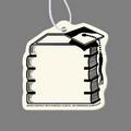 Paper Air Freshener Tag W/ Tab - Stacked Books & Graduation Cap